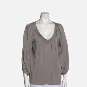Banana Republic Gray Relaxed Pleated Blouse
